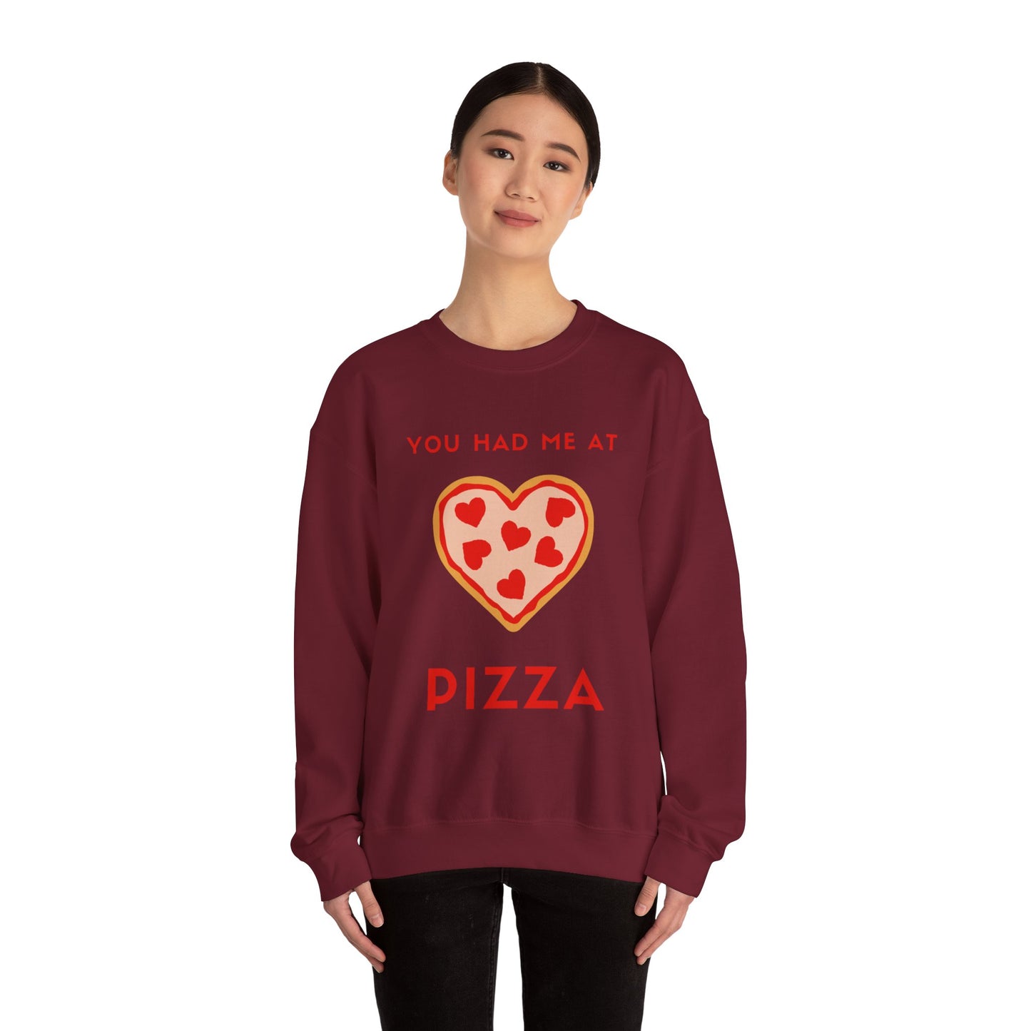 Valentine's Day You Had Me at Pizza Sweatshirt, Cozy Crewneck, Perfect for Pizza Lovers, Great for V-Day, Foodie Gift Idea, Love