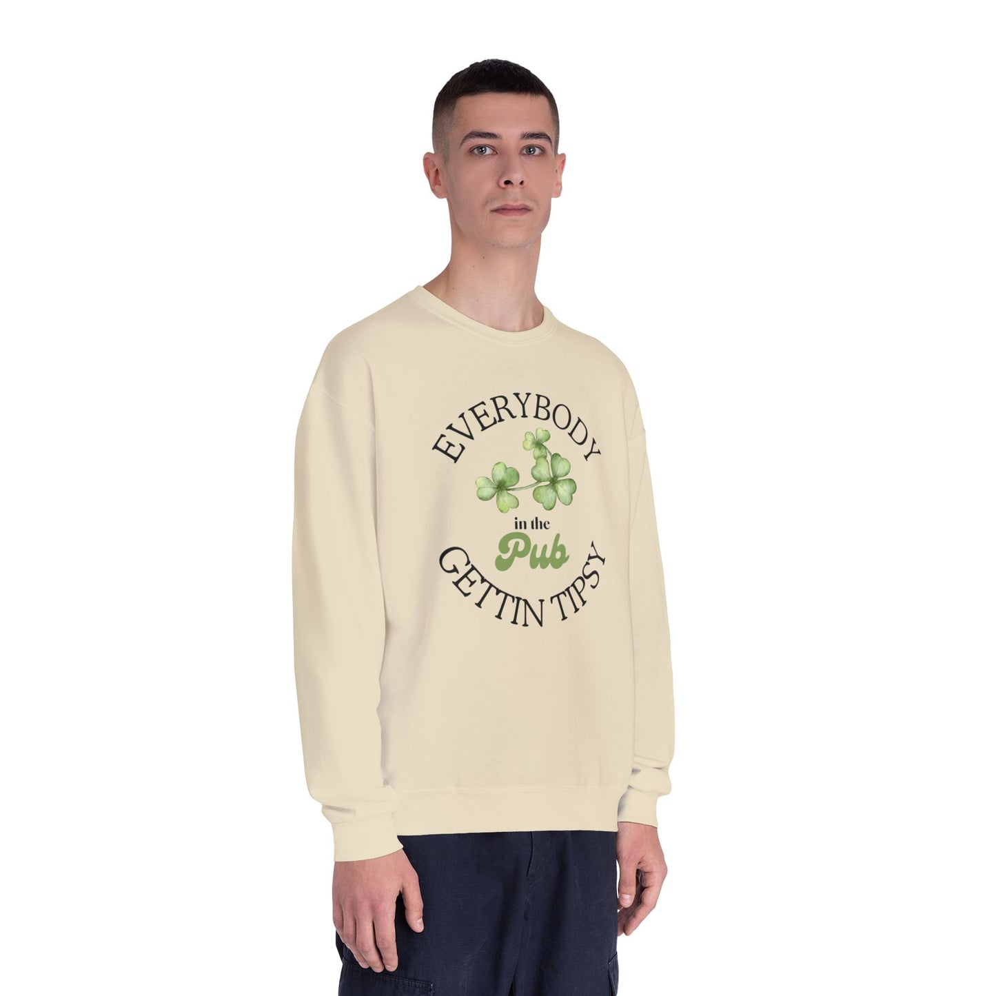 St Patricks Day Crewneck Sweatshirt - Irish Pub Gift, St Paddys Day Apparel, Green Shamrock Jumper, Luck of the Irish Sweater,