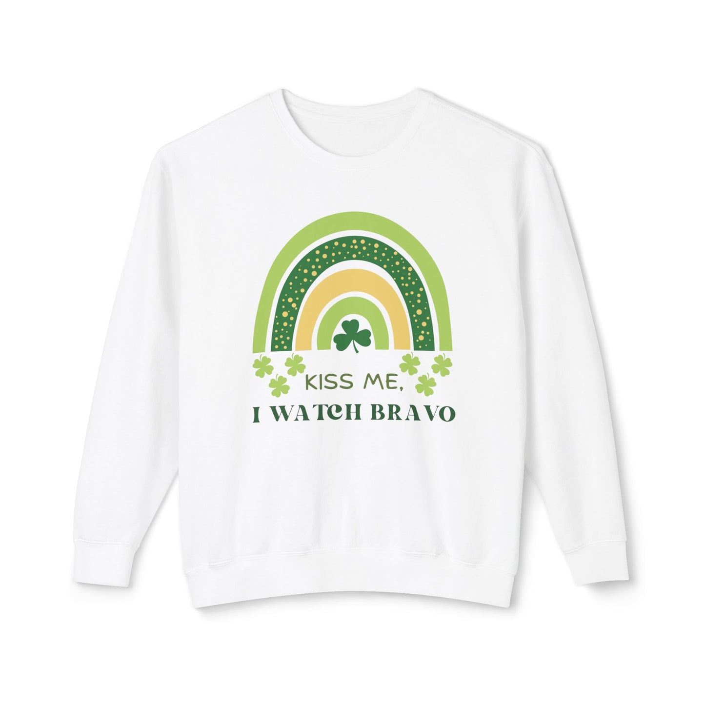 Bravo St Patrick's Day Lightweight Crewneck Sweatshirt - Bravo Lover, Reality TV, Andy Cohen, St Patty's Day, Unisex Sweatshirt
