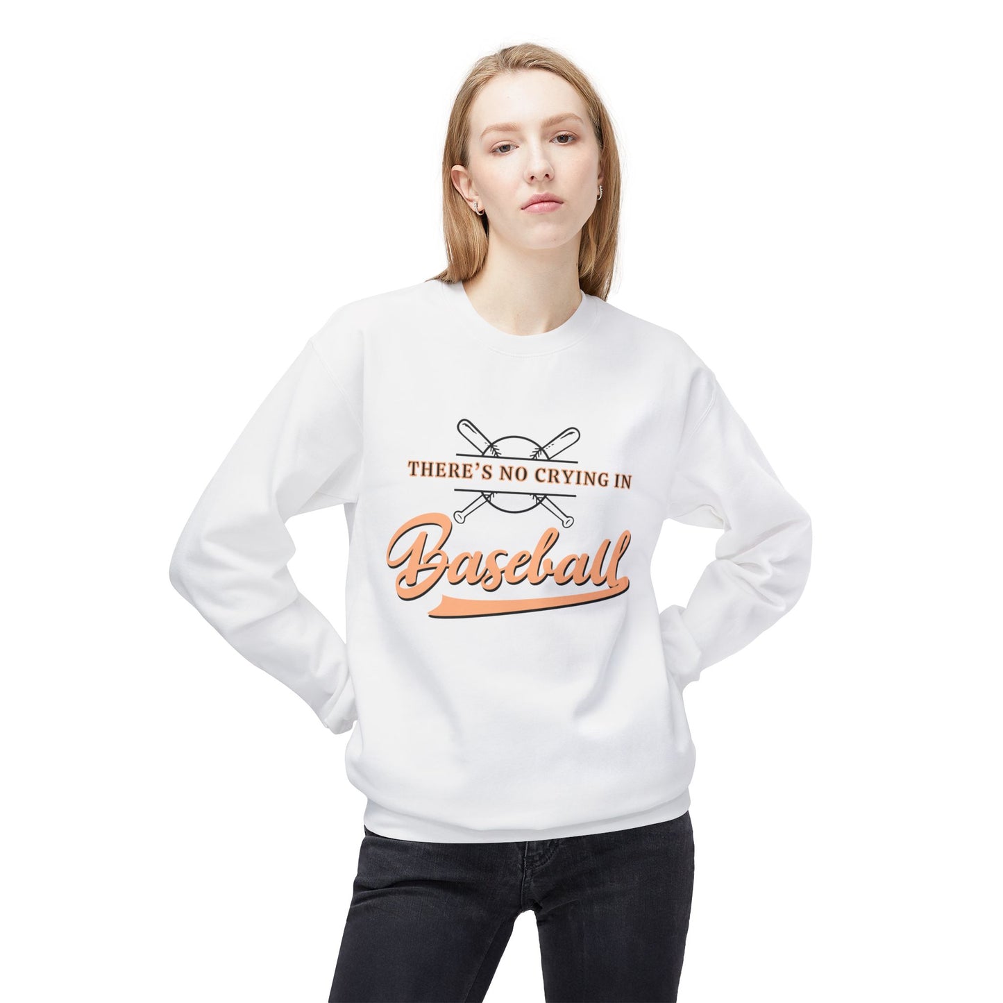 Baseball Mom Sweatshirt, No Crying in Baseball Vintage Movie Fans Apparel, Crewneck Softstyle Fleece, Baseball Season Gift