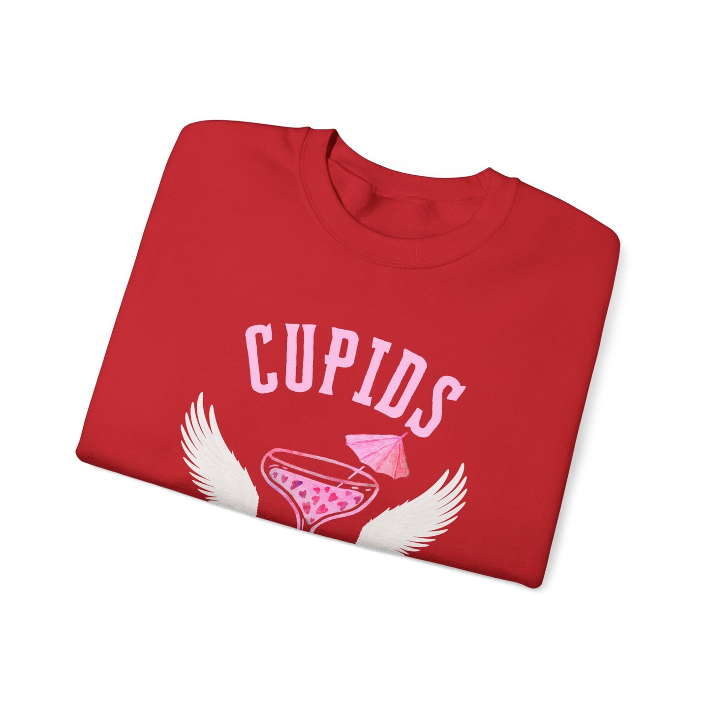 Cupid's Cocktail Club Sweatshirt - Fun Gift for Valentine's Day, Cozy Lounge Wear, Bar Hopping, Couple's Night, Unique Party Apparel
