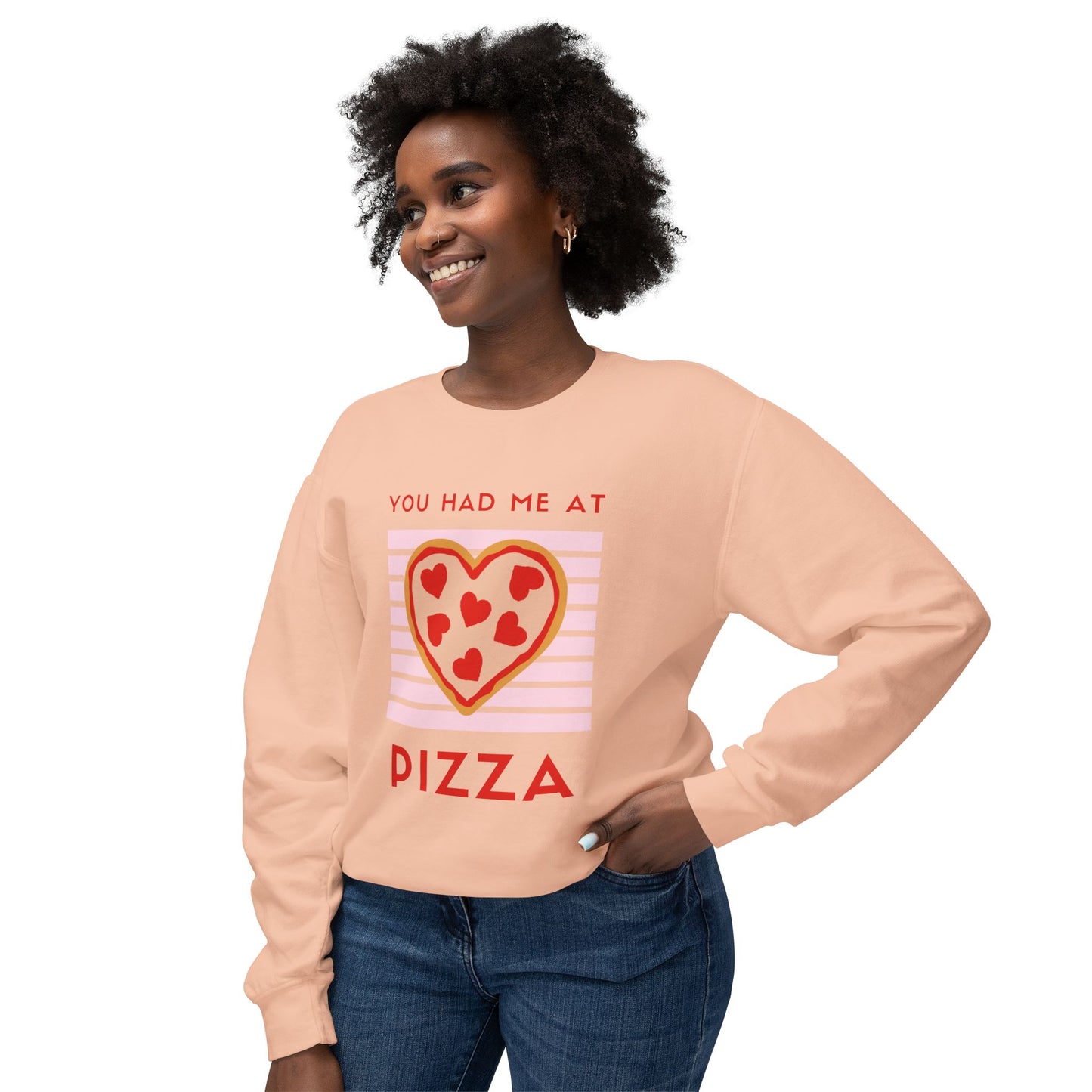 You Had Me at Pizza Sweatshirt, Cute Pizza Shirt, Foodie Gift, Valentine's Day Apparel, Cozy Crewneck