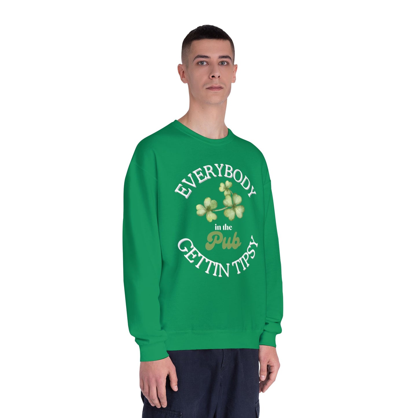 St Patricks Day Crewneck Sweatshirt - Irish Pub Gift, St Paddys Day Apparel, Green Shamrock Jumper, Luck of the Irish Sweater,