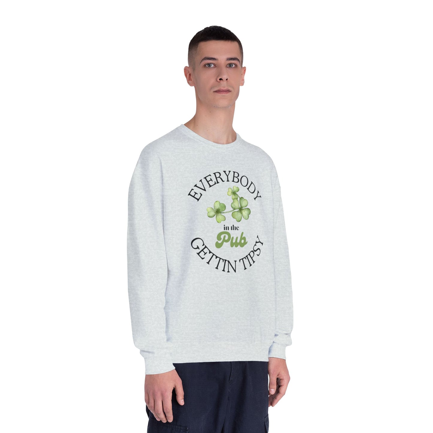 St Patricks Day Crewneck Sweatshirt - Irish Pub Gift, St Paddys Day Apparel, Green Shamrock Jumper, Luck of the Irish Sweater,