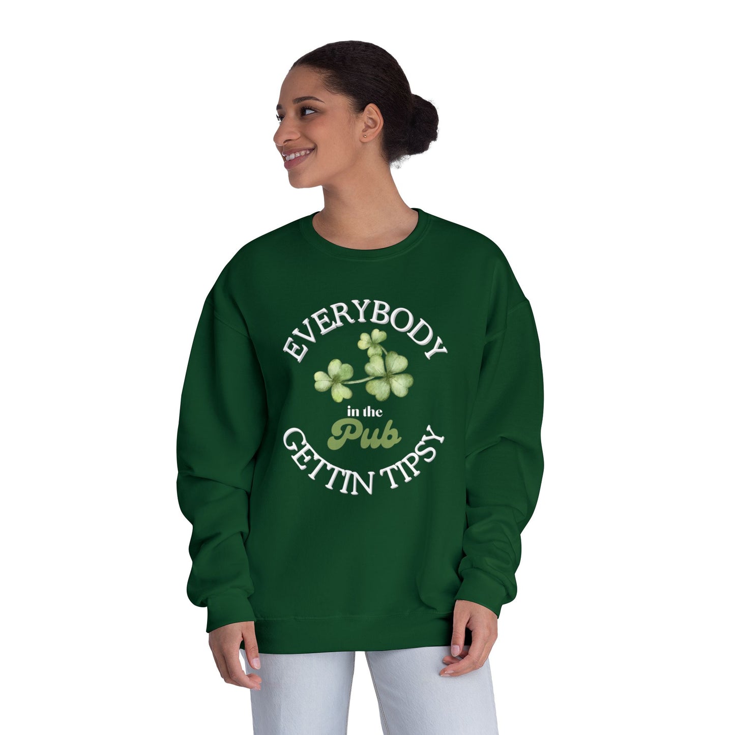 St Patricks Day Crewneck Sweatshirt - Irish Pub Gift, St Paddys Day Apparel, Green Shamrock Jumper, Luck of the Irish Sweater,