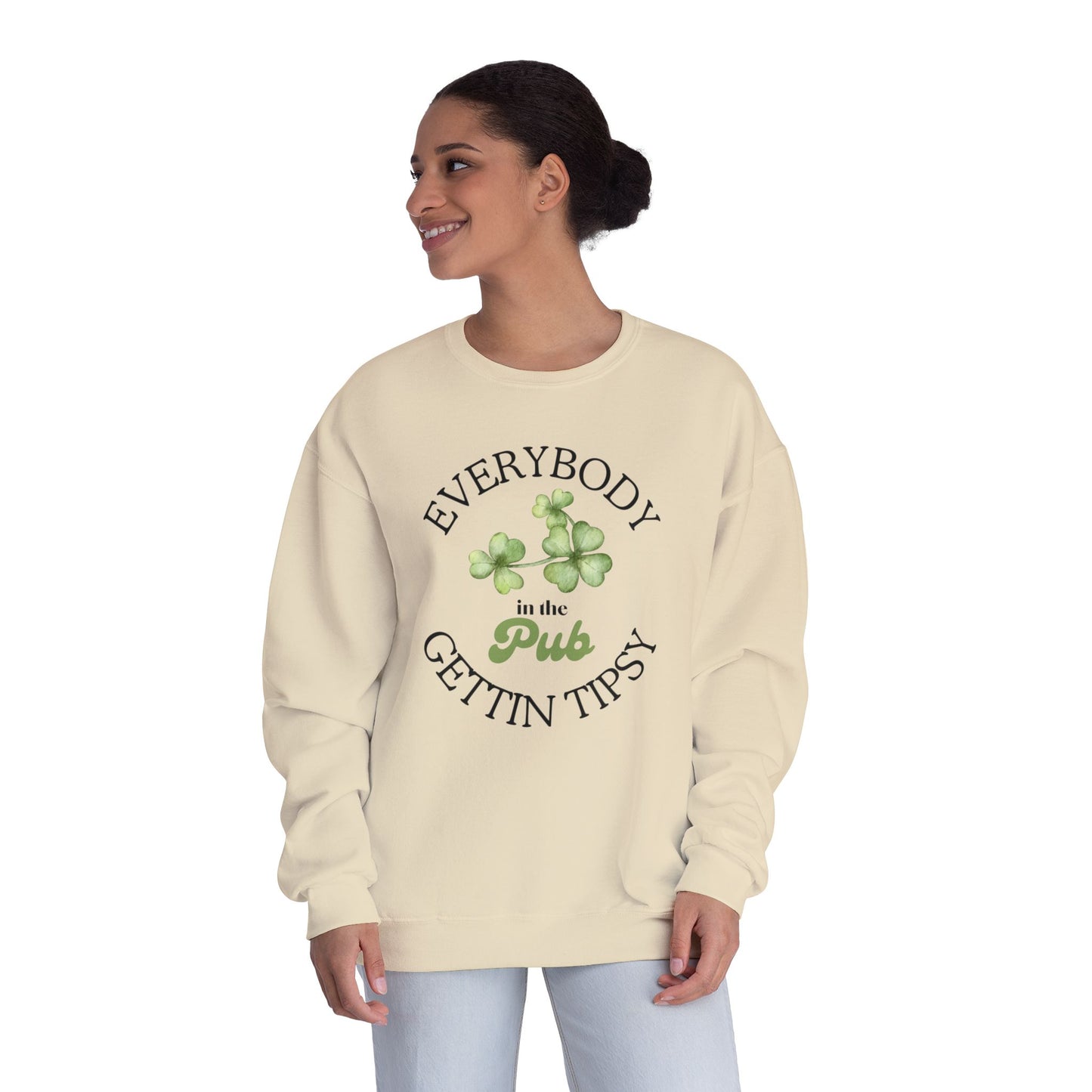 St Patricks Day Crewneck Sweatshirt - Irish Pub Gift, St Paddys Day Apparel, Green Shamrock Jumper, Luck of the Irish Sweater,