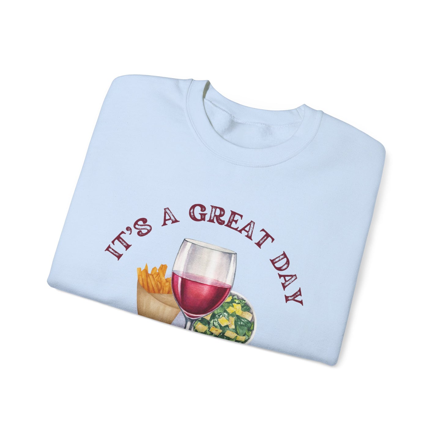 Girls Dinner French Fries Cesar Salad Red Wine Sweatshirt - Perfect for Girls Nights, Wine Lovers, Cozy Gatherings, Foodies, Valentine's Day