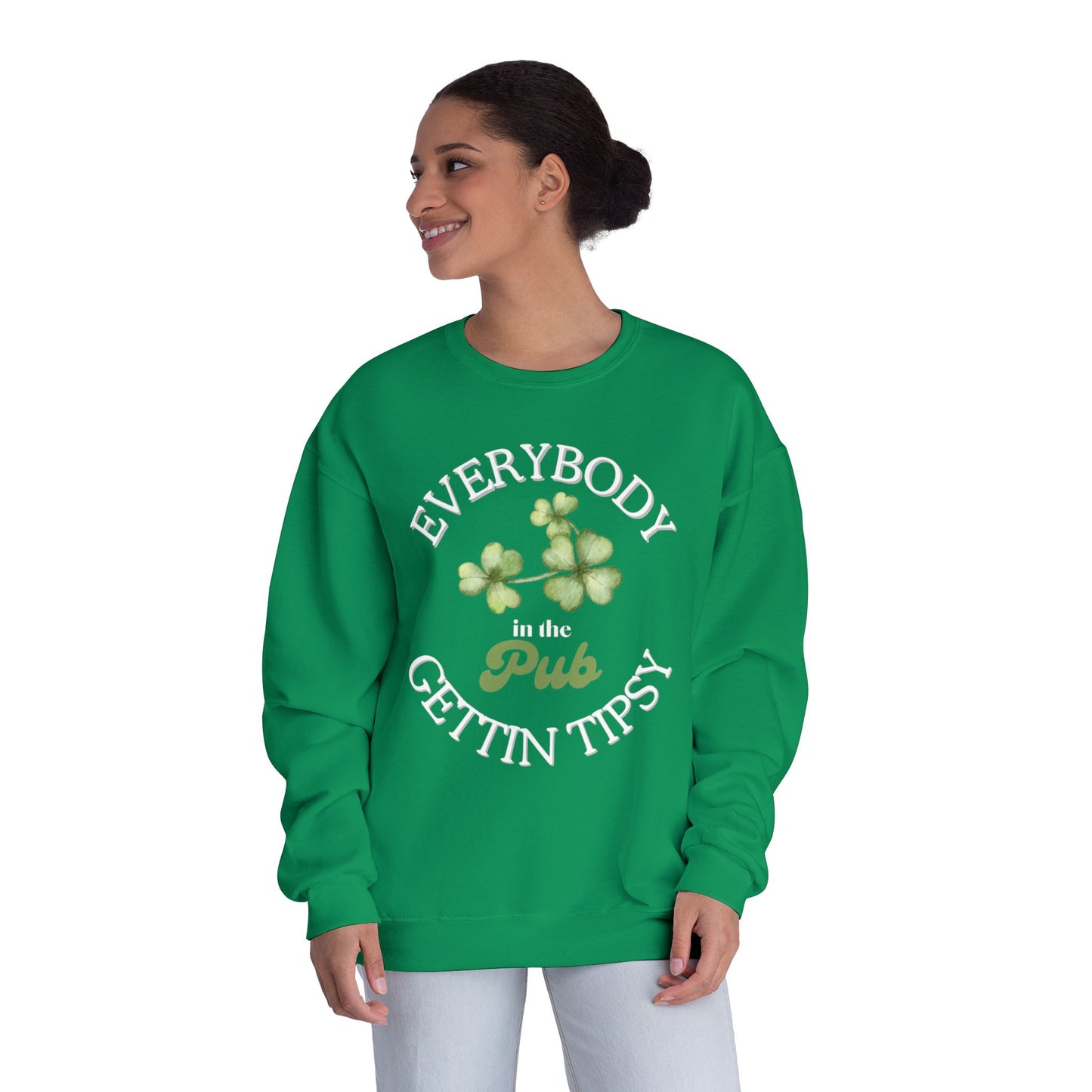 St Patricks Day Crewneck Sweatshirt - Irish Pub Gift, St Paddys Day Apparel, Green Shamrock Jumper, Luck of the Irish Sweater,