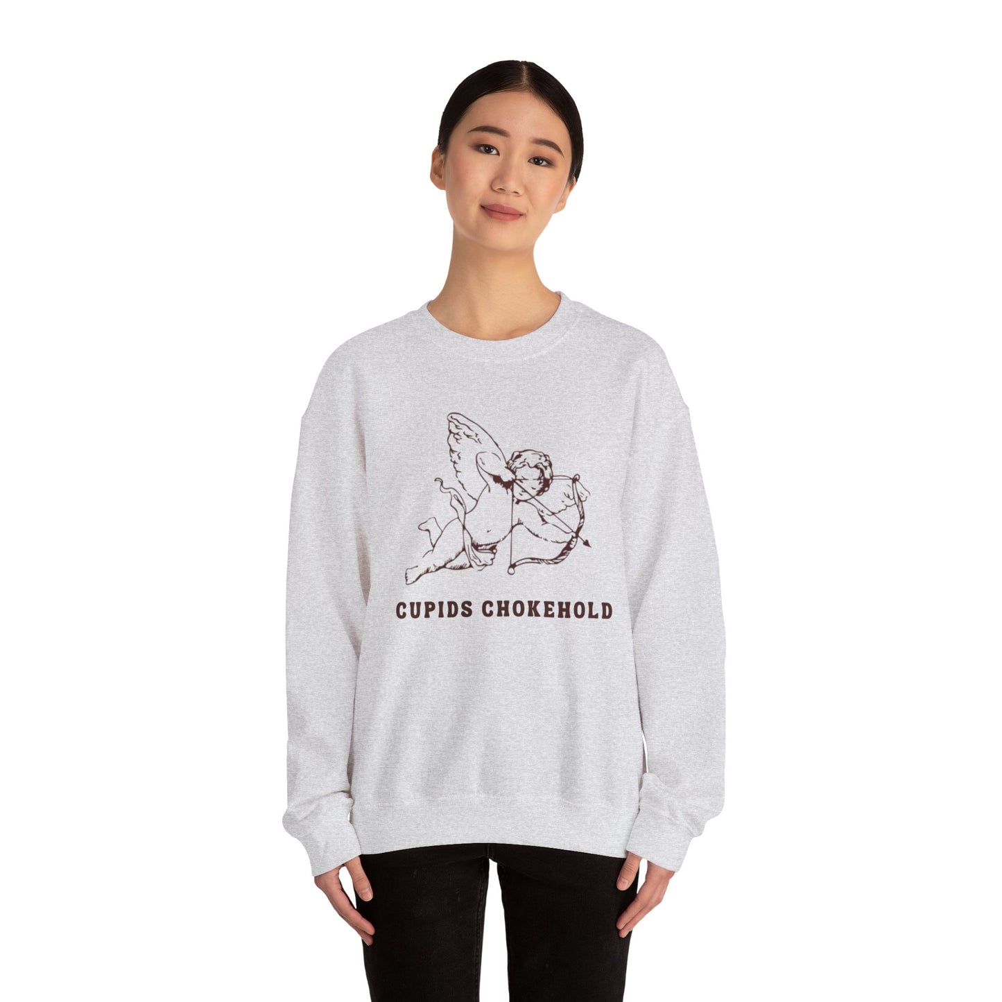 Cupid's Chokehold Crewneck Sweatshirt, Cute Gift for Valentine's Day, Cozy Casual Wear, Perfect for Lovers, Unique Graphic Design