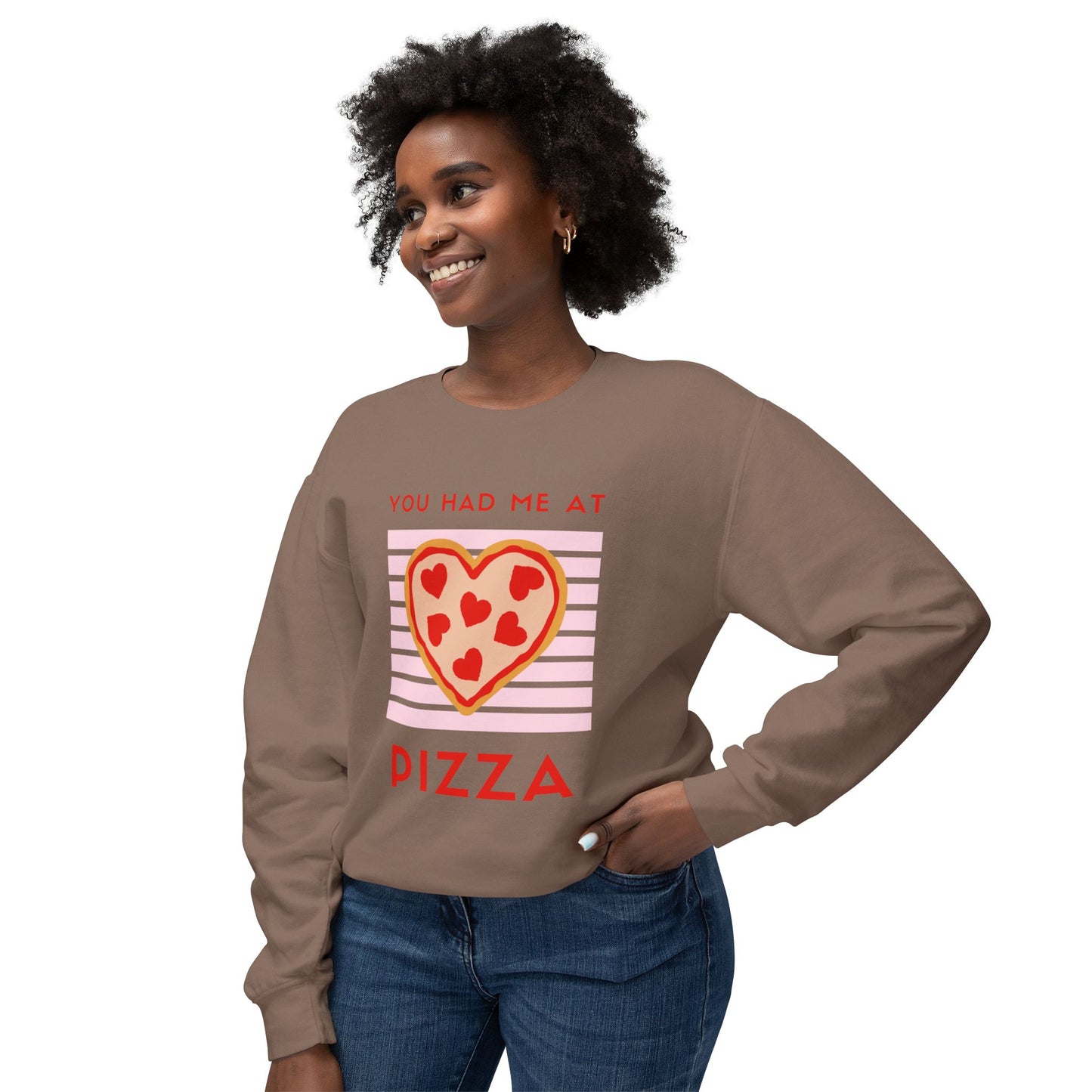 You Had Me at Pizza Sweatshirt, Cute Pizza Shirt, Foodie Gift, Valentine's Day Apparel, Cozy Crewneck