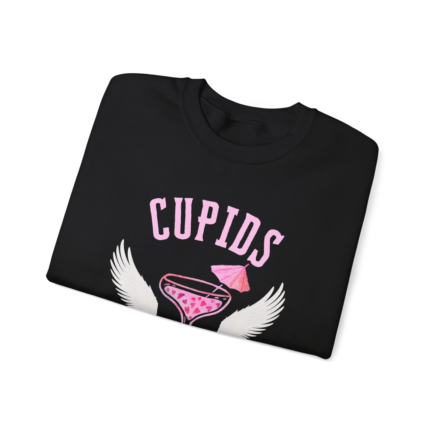 Cupid's Cocktail Club Sweatshirt - Fun Gift for Valentine's Day, Cozy Lounge Wear, Bar Hopping, Couple's Night, Unique Party Apparel