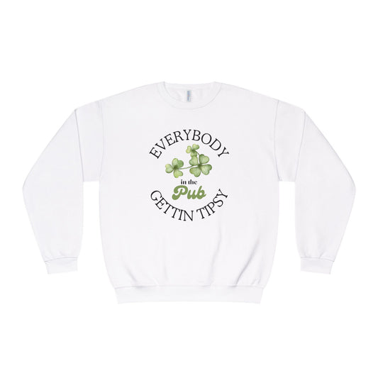 St Patricks Day Crewneck Sweatshirt - Irish Pub Gift, St Paddys Day Apparel, Green Shamrock Jumper, Luck of the Irish Sweater,