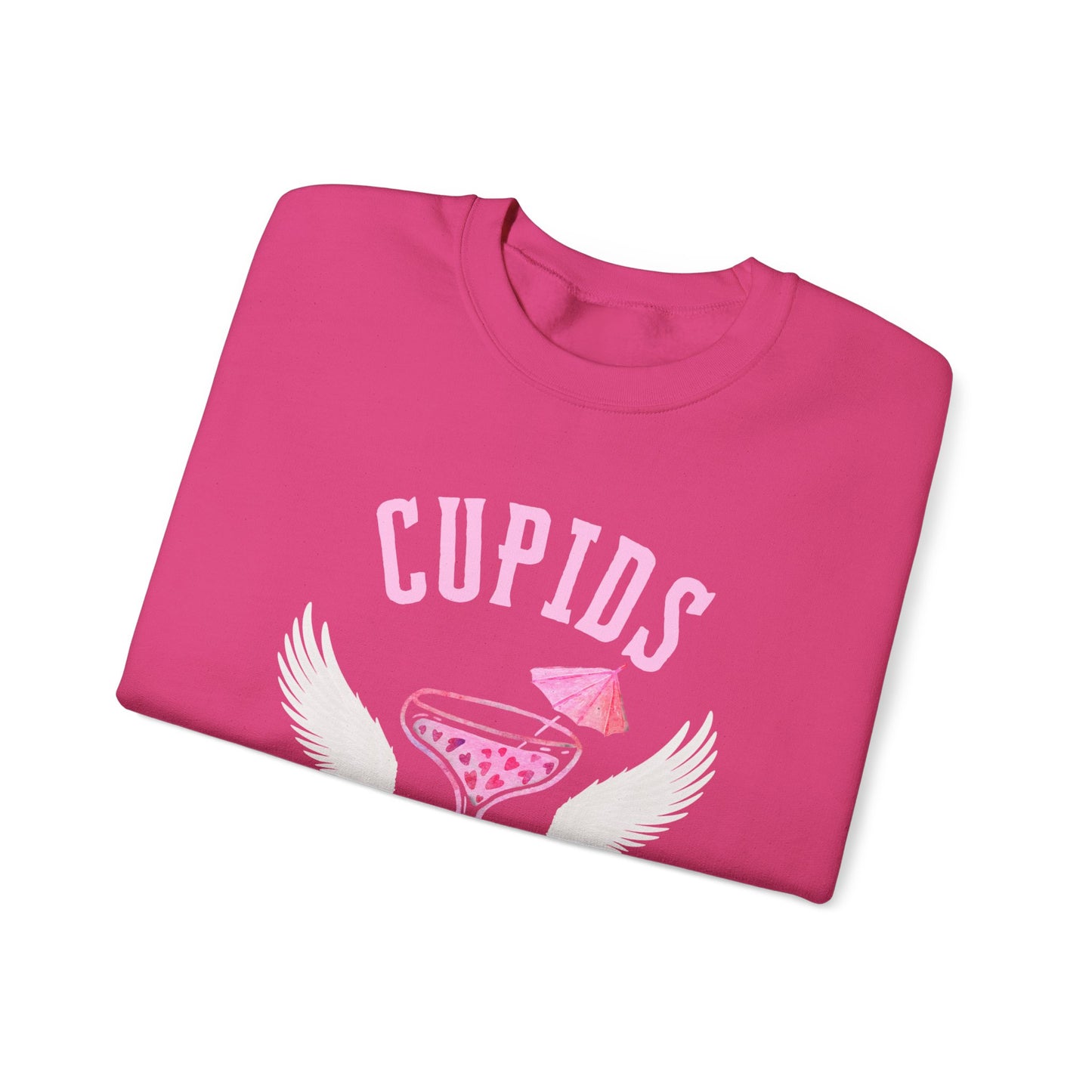 Cupid's Cocktail Club Sweatshirt - Fun Gift for Valentine's Day, Cozy Lounge Wear, Bar Hopping, Couple's Night, Unique Party Apparel