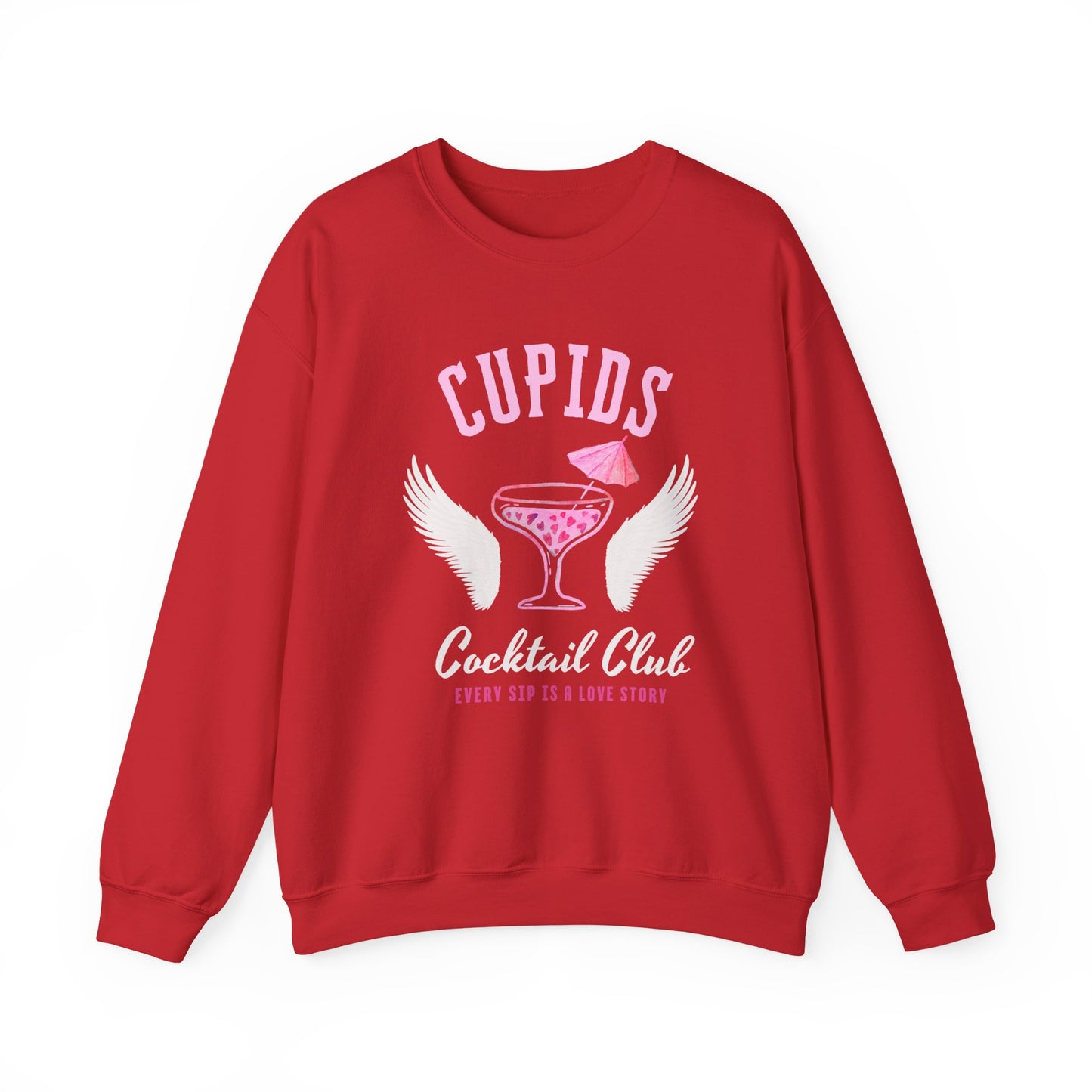 Cupid's Cocktail Club Sweatshirt - Fun Gift for Valentine's Day, Cozy Lounge Wear, Bar Hopping, Couple's Night, Unique Party Apparel