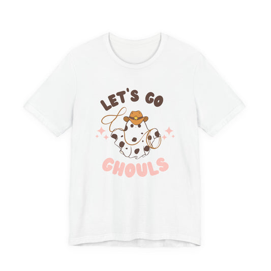 Lets Go Girls Halloween Ghouls Funny Ghosts October Women's Jersey Short Sleeve Tee