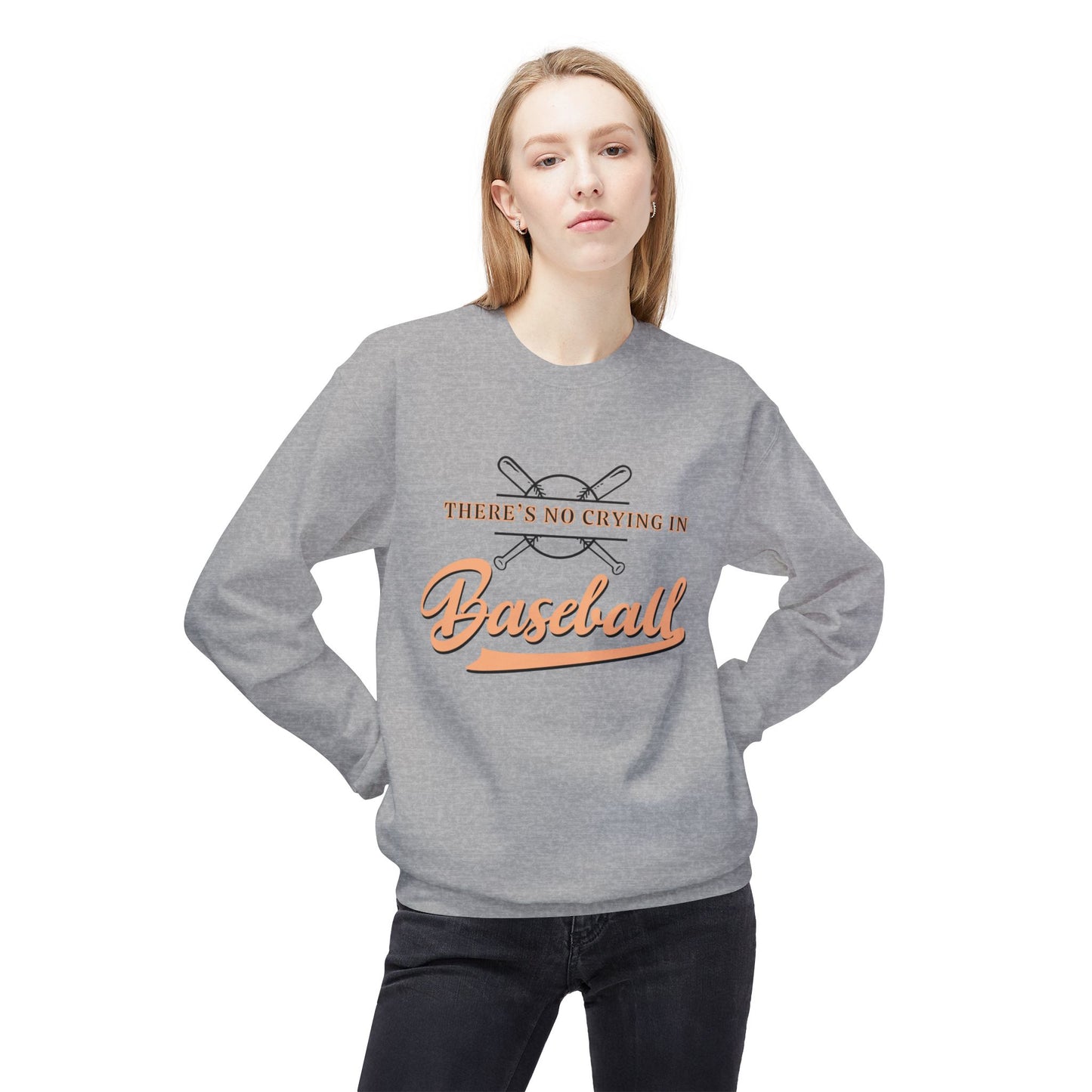 Baseball Mom Sweatshirt, No Crying in Baseball Vintage Movie Fans Apparel, Crewneck Softstyle Fleece, Baseball Season Gift