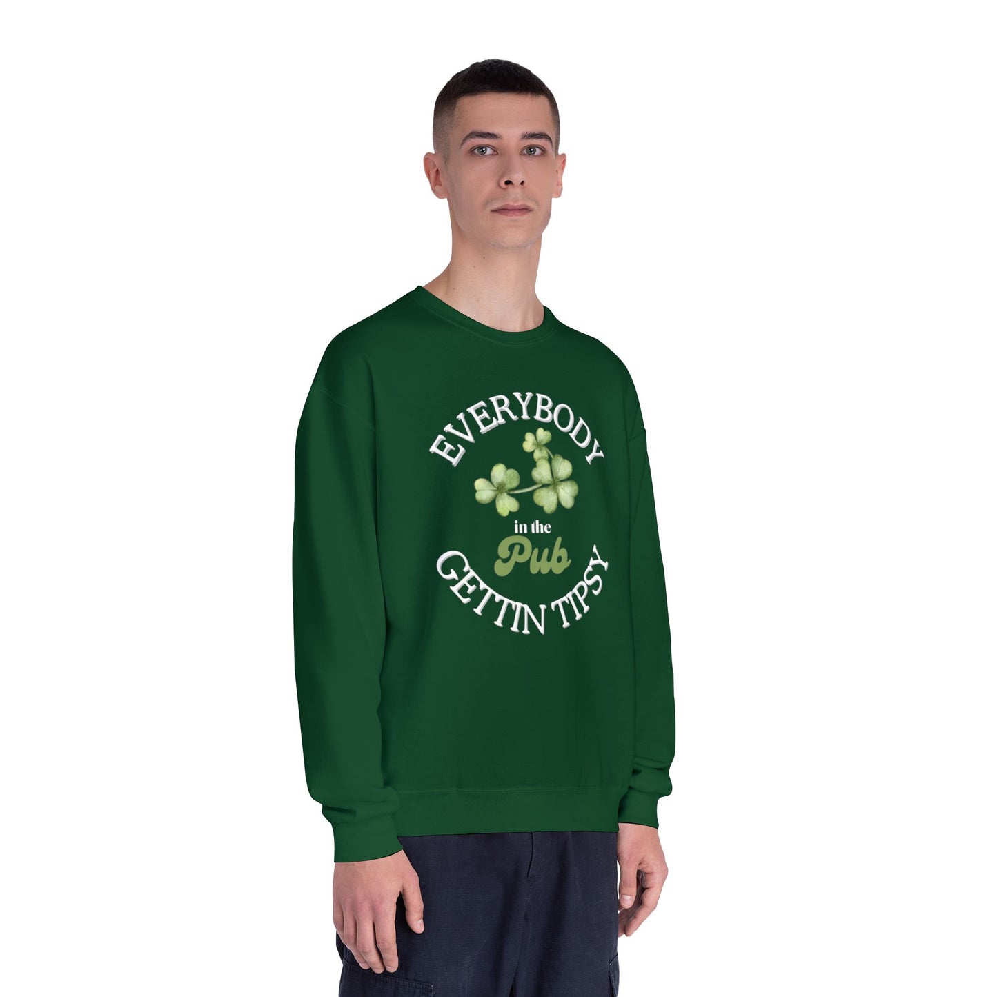 St Patricks Day Crewneck Sweatshirt - Irish Pub Gift, St Paddys Day Apparel, Green Shamrock Jumper, Luck of the Irish Sweater,