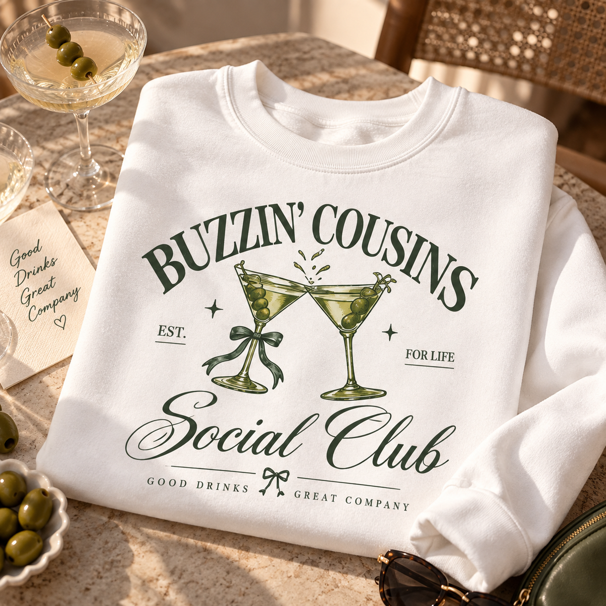 Buzzin' Cousins Social Club Sweatshirt, Real Housewives RHOSLC Quote, Unisex Crewneck Pullover, Bravo Fan Gift, Heather Gay, Whitney