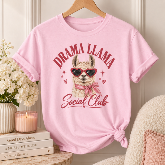 Cute Drama Llama Tee, Fun Graphic Tee, Casual Wear, Gift for Animal Lovers, Llama Lover Shirt, Fashion