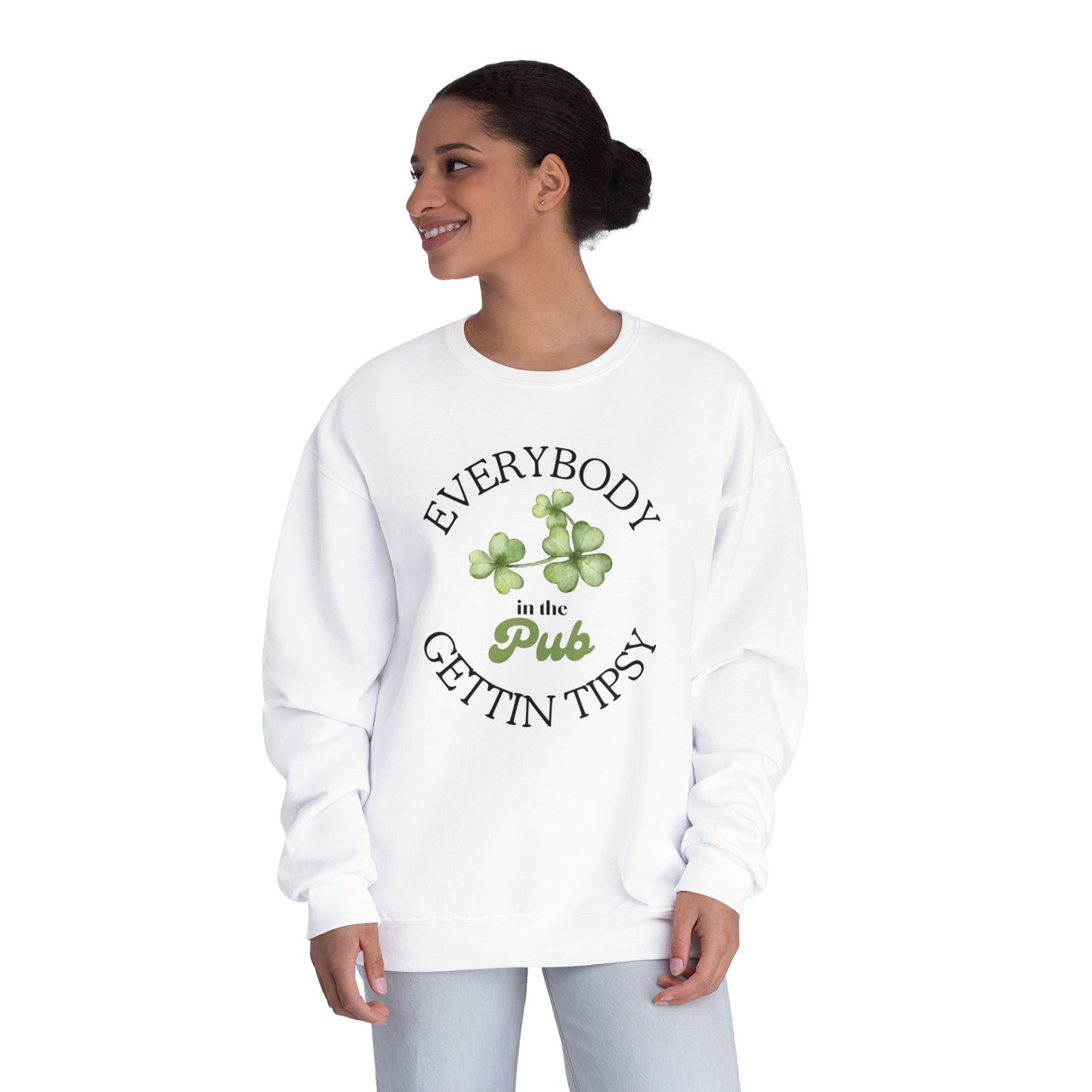 St Patricks Day Crewneck Sweatshirt - Irish Pub Gift, St Paddys Day Apparel, Green Shamrock Jumper, Luck of the Irish Sweater,