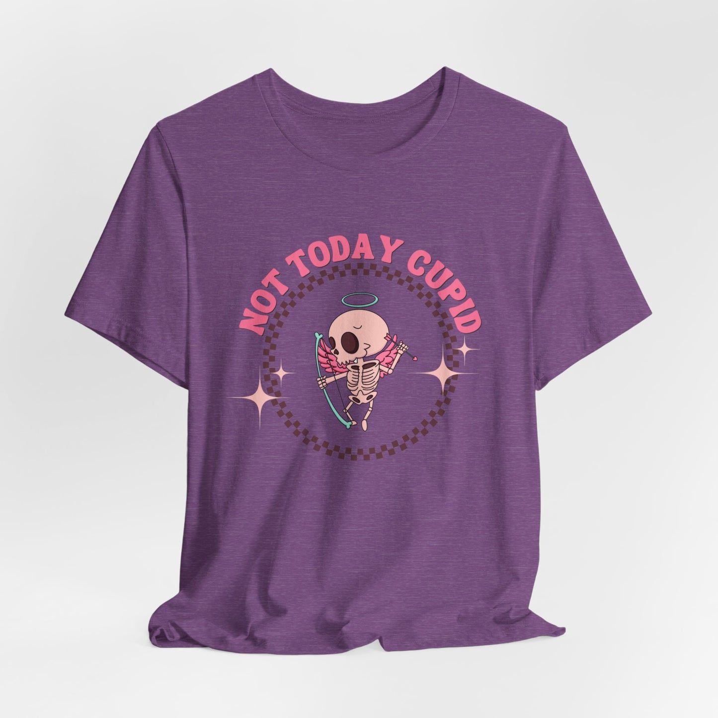 Not Today Cupid Tee - Fun Unisex Short Sleeve Shirt for Valentine's Day, Galentine's Day, Anti-Cupid Fans, Gifts, Casual Wear