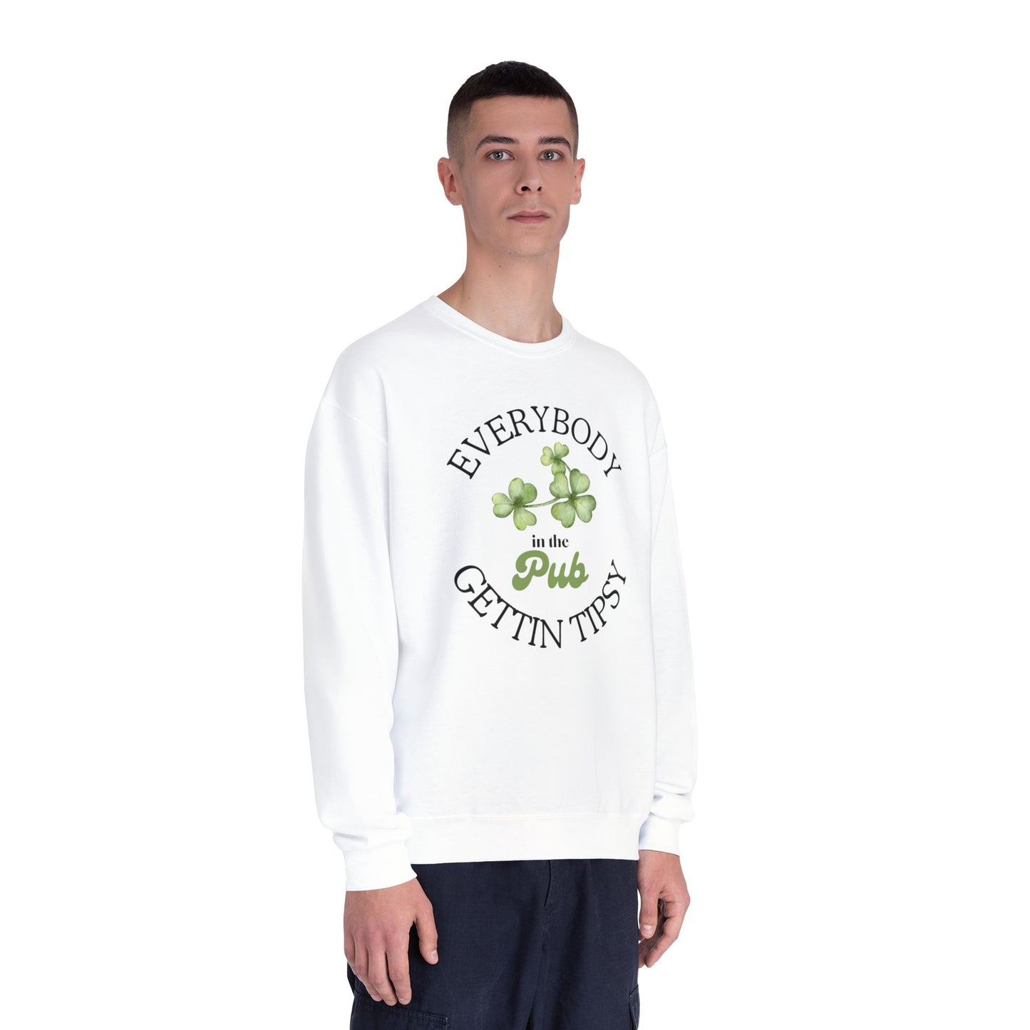St Patricks Day Crewneck Sweatshirt - Irish Pub Gift, St Paddys Day Apparel, Green Shamrock Jumper, Luck of the Irish Sweater,