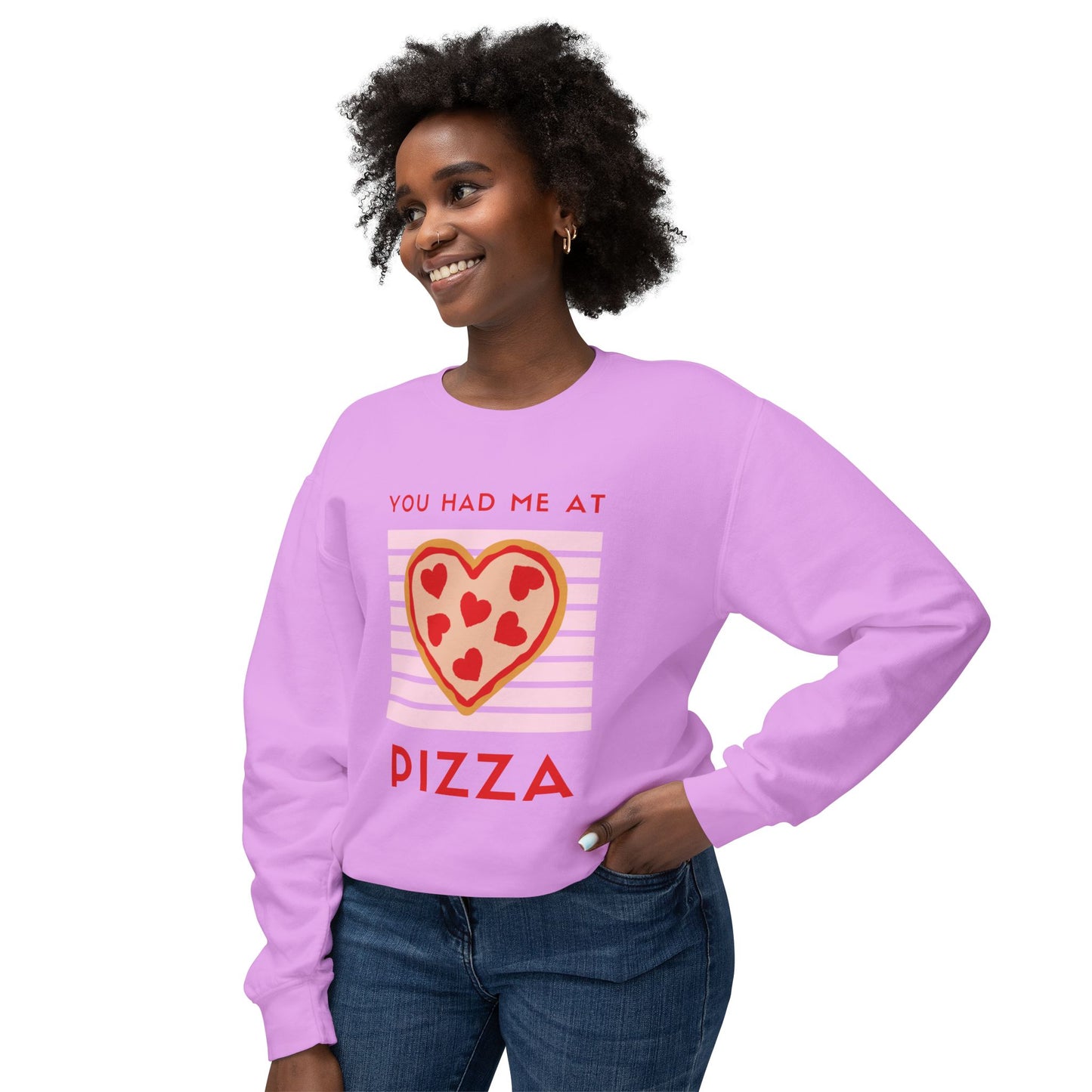 You Had Me at Pizza Sweatshirt, Cute Pizza Shirt, Foodie Gift, Valentine's Day Apparel, Cozy Crewneck
