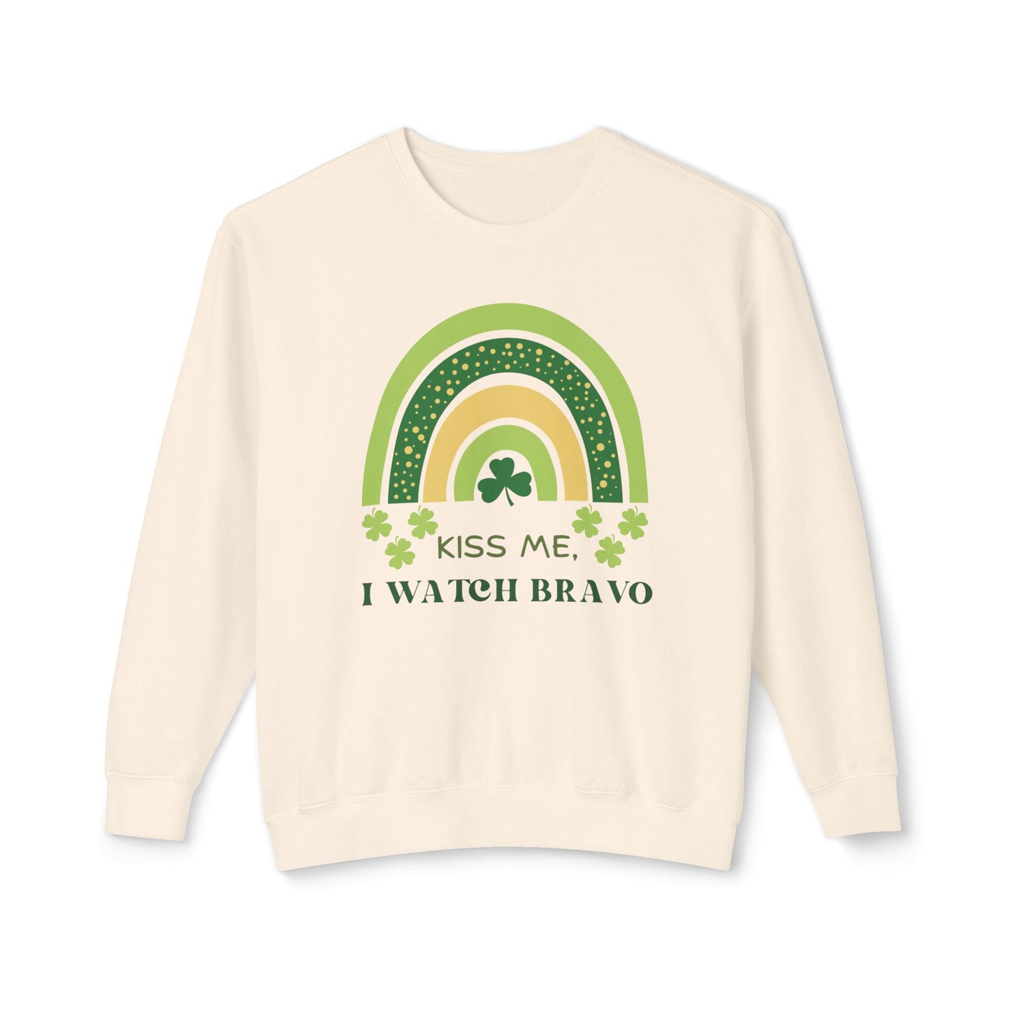 Bravo St Patrick's Day Lightweight Crewneck Sweatshirt - Bravo Lover, Reality TV, Andy Cohen, St Patty's Day, Unisex Sweatshirt