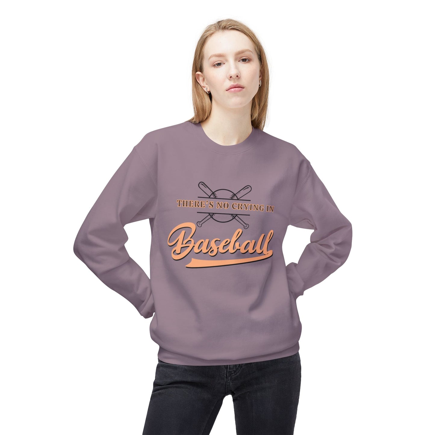 Baseball Mom Sweatshirt, No Crying in Baseball Vintage Movie Fans Apparel, Crewneck Softstyle Fleece, Baseball Season Gift