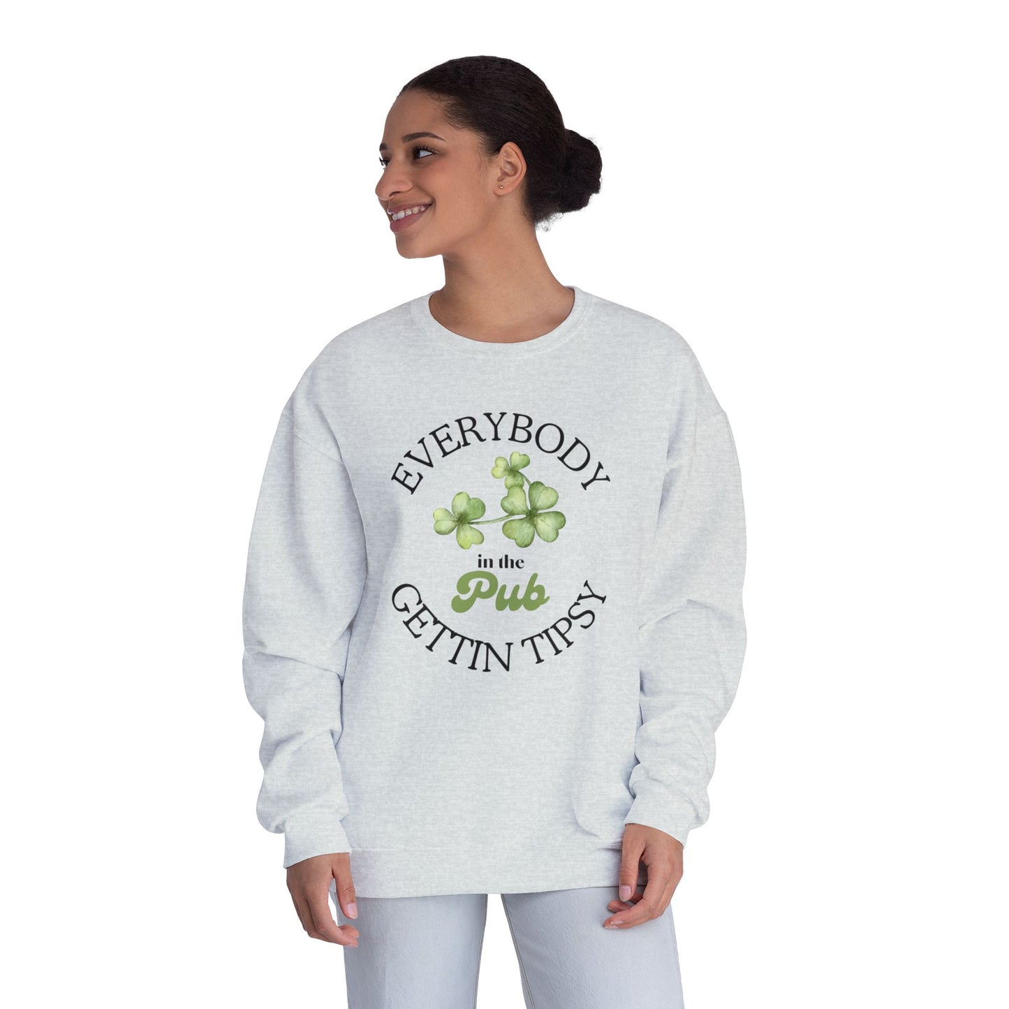 St Patricks Day Crewneck Sweatshirt - Irish Pub Gift, St Paddys Day Apparel, Green Shamrock Jumper, Luck of the Irish Sweater,