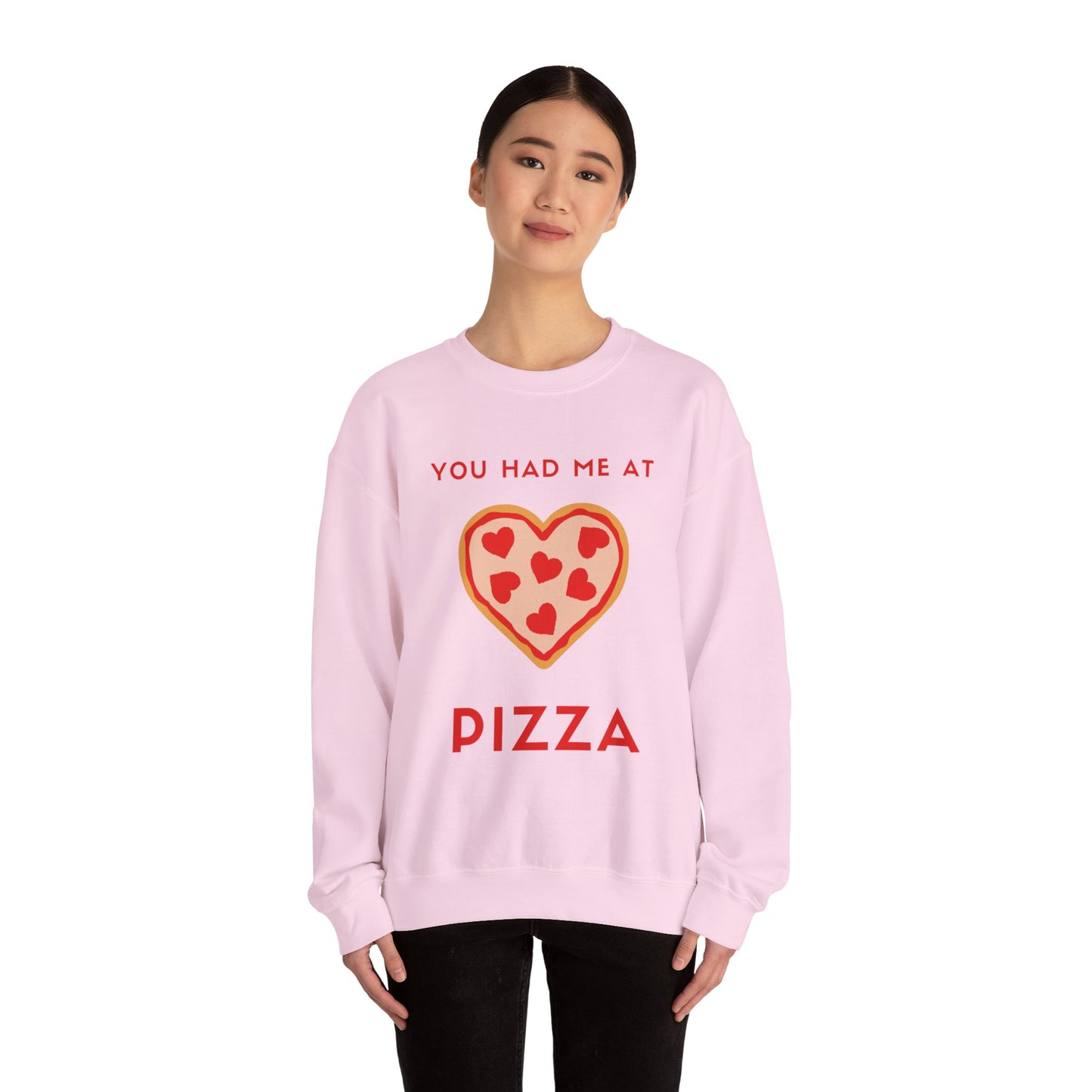 Valentine's Day You Had Me at Pizza Sweatshirt, Cozy Crewneck, Perfect for Pizza Lovers, Great for V-Day, Foodie Gift Idea, Love