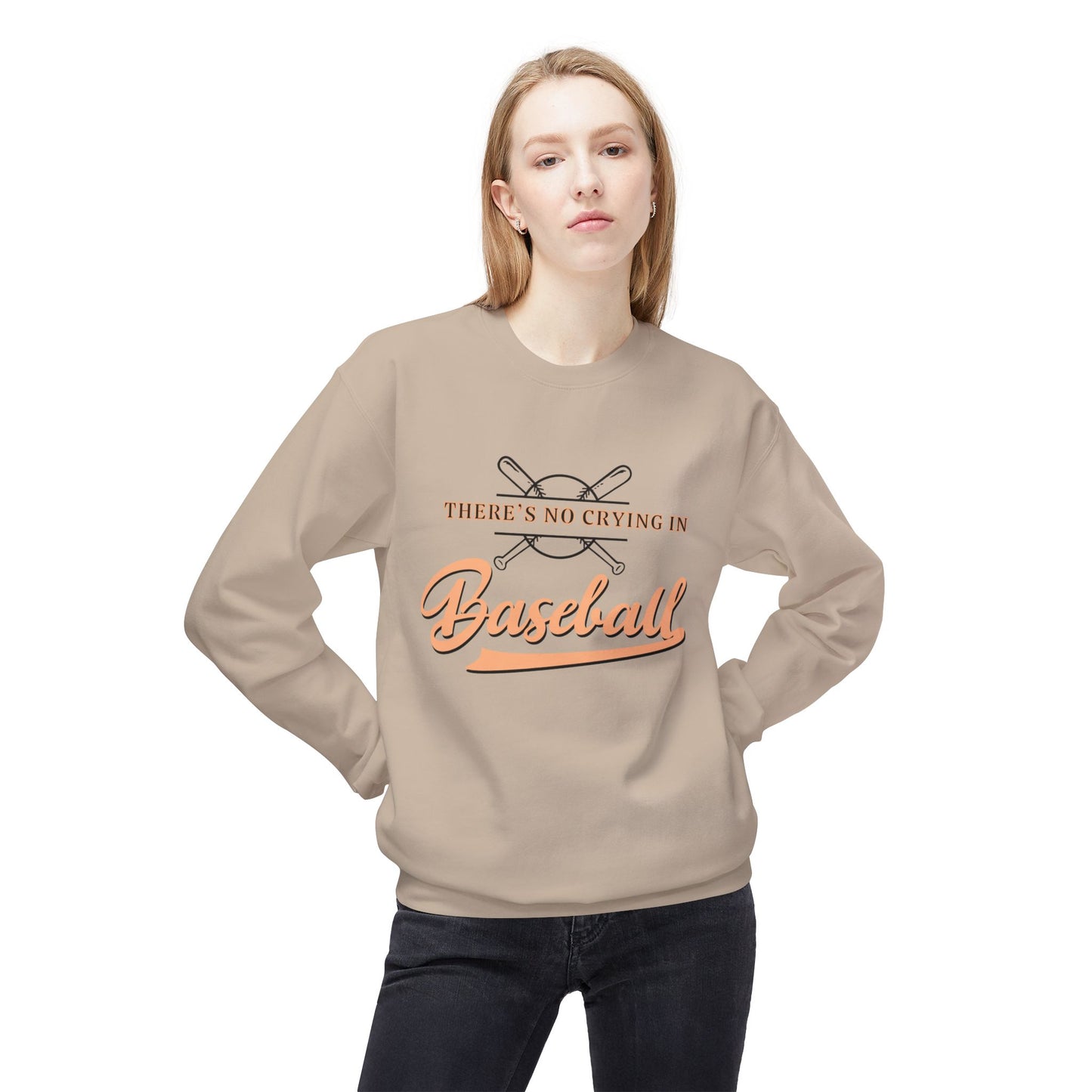 Baseball Mom Sweatshirt, No Crying in Baseball Vintage Movie Fans Apparel, Crewneck Softstyle Fleece, Baseball Season Gift
