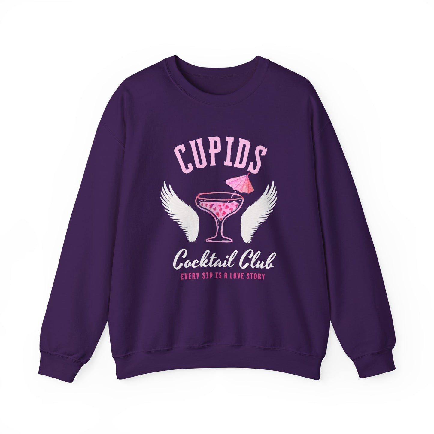 Cupid's Cocktail Club Sweatshirt - Fun Gift for Valentine's Day, Cozy Lounge Wear, Bar Hopping, Couple's Night, Unique Party Apparel