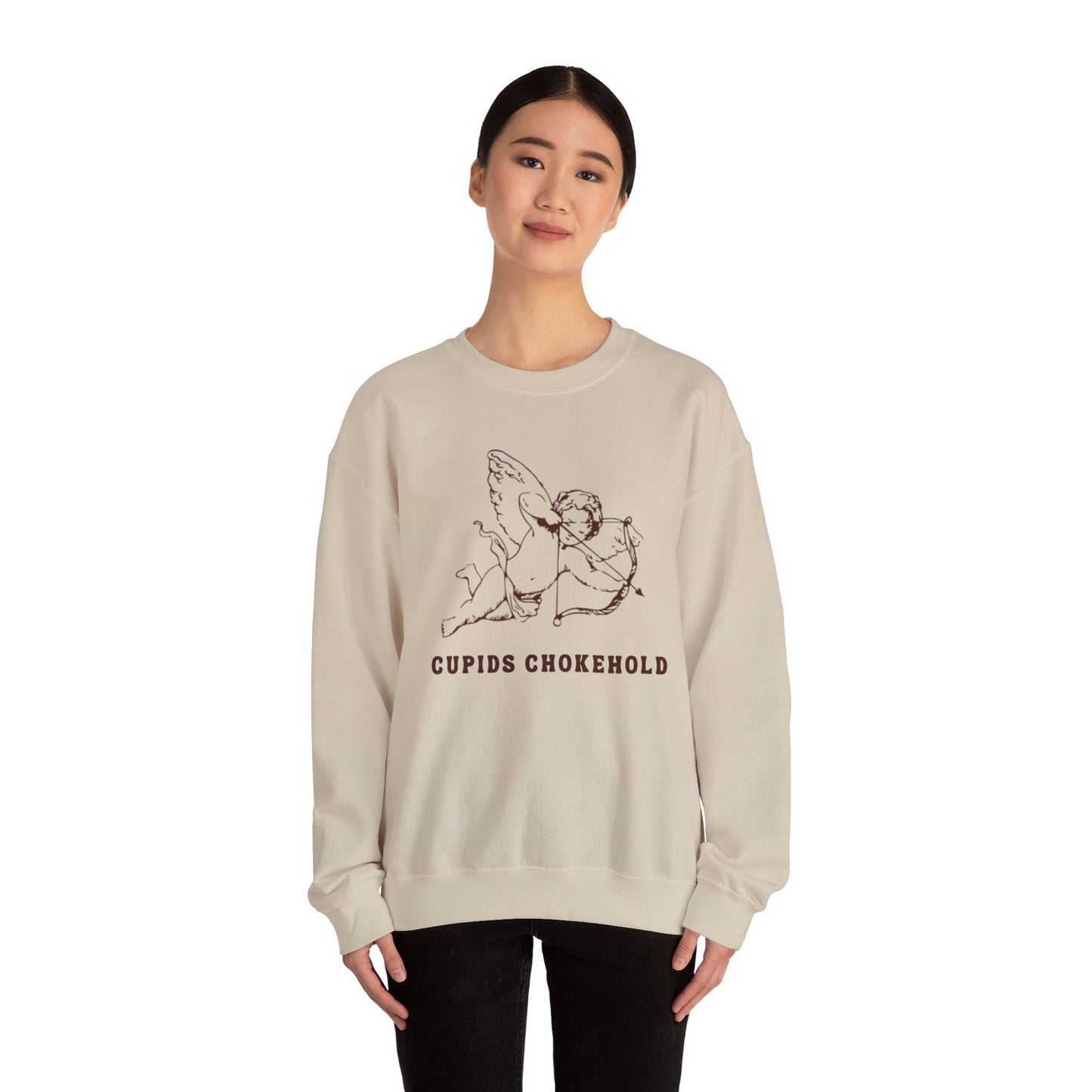 Cupid's Chokehold Crewneck Sweatshirt, Cute Gift for Valentine's Day, Cozy Casual Wear, Perfect for Lovers, Unique Graphic Design