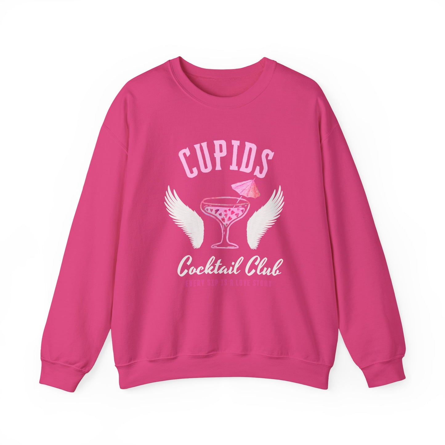 Cupid's Cocktail Club Sweatshirt - Fun Gift for Valentine's Day, Cozy Lounge Wear, Bar Hopping, Couple's Night, Unique Party Apparel